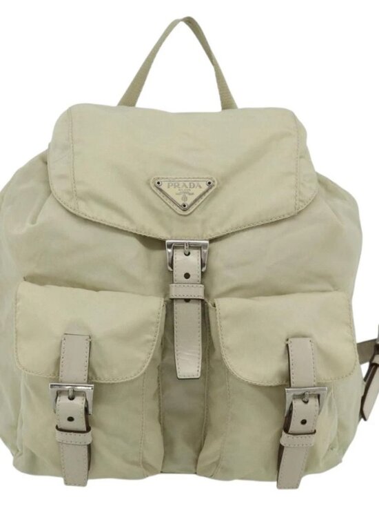 PRADA Backpack Nylon Ivory Silver Auth am11437 main image 3
